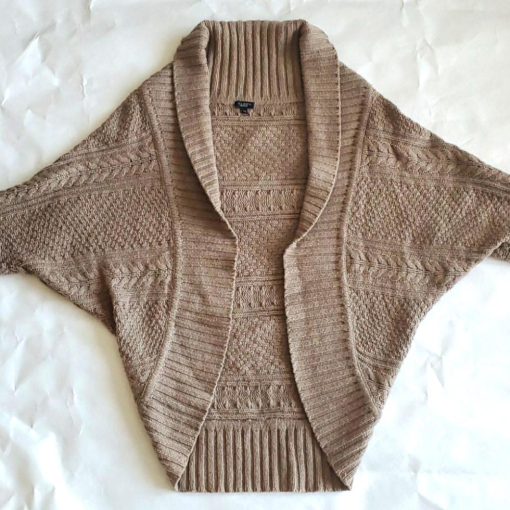 Talbots Beige Cable Knit Sweater Cardigan